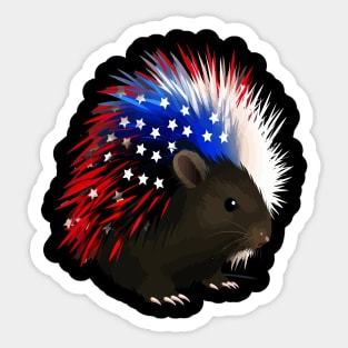 Patriotic Porcupine Sticker